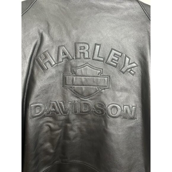 Men's Harley Davidson Leather Jacket 2XL Tall Biker Motorcycle Riding - Picture 12 of 14